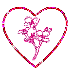 Gif animé coeur fleurs